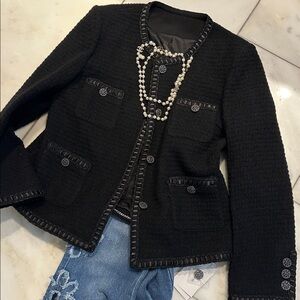 Black Classic tweed jacket XL size 10-12